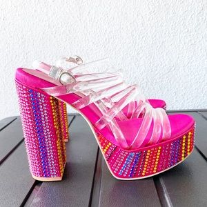 Jeffrey Campbell crystallized jelly platform.
